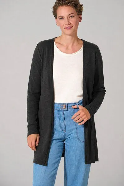 HempAge HempAge Lange Jersey Damenjacke Hanf/Biobaumwolle, Black (schwarz), – Produktbild 2 von 4