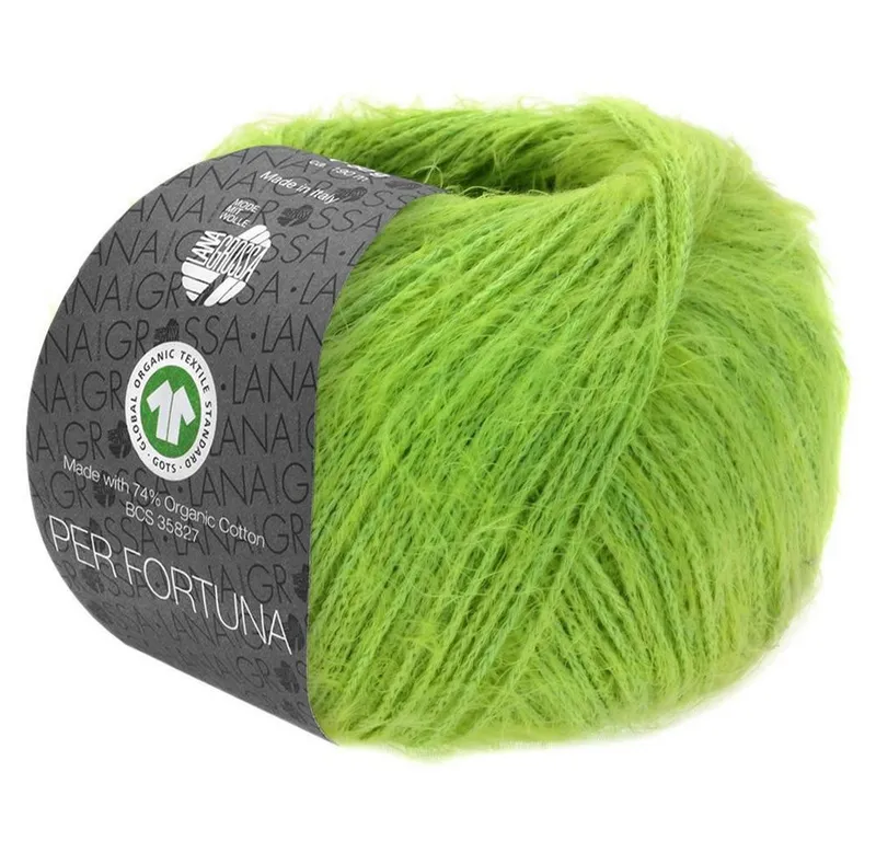 Lana Grossa Lana Grossa Per Fortuna GOTS Häkelwolle, 190 m, 0046 helloliv, – Produktbild 1 von 1
