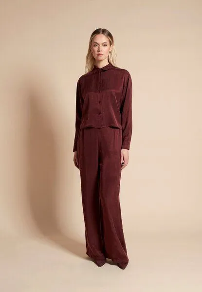 Givn Berlin Givn Berlin Kurze Bluse GBSAVANNAH aus TENCEL, Wine red (tencel), – Produktbild 1 von 4