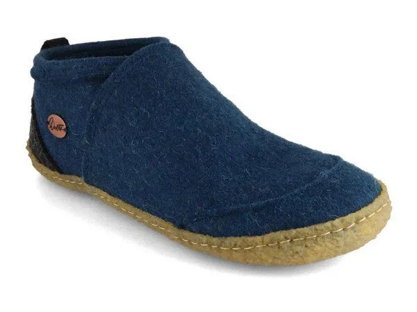 WoolFit WoolFit Hausschuhe 'Taiga' mit Naturgummisohle, 100% Wolle, Blau, – Produktbild 2 von 3
