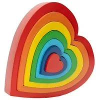 El Puente El Puente Puzzle "Regenbogen-Herz" | Fair Trade & Handmade aus Sri Lanka, Mehrfarbig, – Produktbild 1 von 1