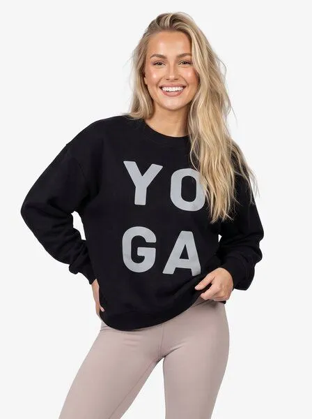 Yoga Hero Yoga Hero Damen Oversize Sweatshirt aus Bio-Baumwolle – YOGA Schwarz, Schwarz, – Produktbild 1 von 2