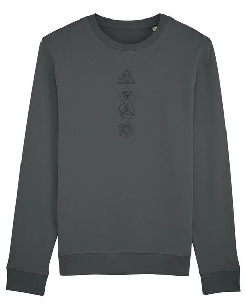 Human Family Human Family Bio Unisex Rundhals-Sweatshirt - "Araise - Geometric Line", Anthrazit, – Produktbild 1 von 2