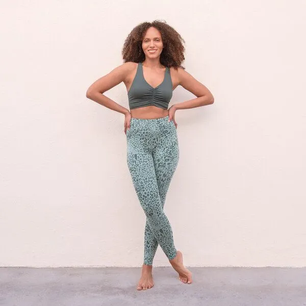 Jaya Jaya SUSAN ANIMAL - High-Rise Leggings mit Allover-Animal-Print, Aqua/grün, – Produktbild 2 von 4