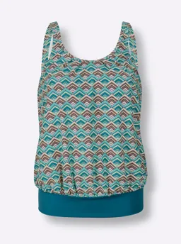feel good Oversized-Tankini-Top türkis-violett-bedruckt – Produktbild 1 von 1