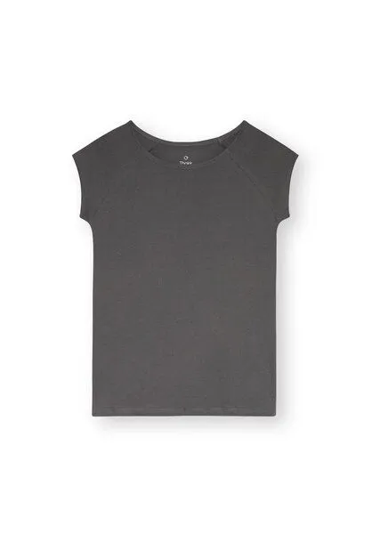 THOKKTHOKK ThokkThokk TT01 Cap Sleeve T-Shirt Damen (GOTS, vegan, Bio-Baumwolle), Castlerock (grau), – Produktbild 4 von 4