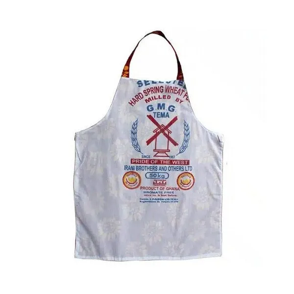 Global Mamas Global Mamas Küchen-Wendeschürze aus Biobaumwolle & Upcycling Mehlsack, Kakum (grün), – Produktbild 3 von 3