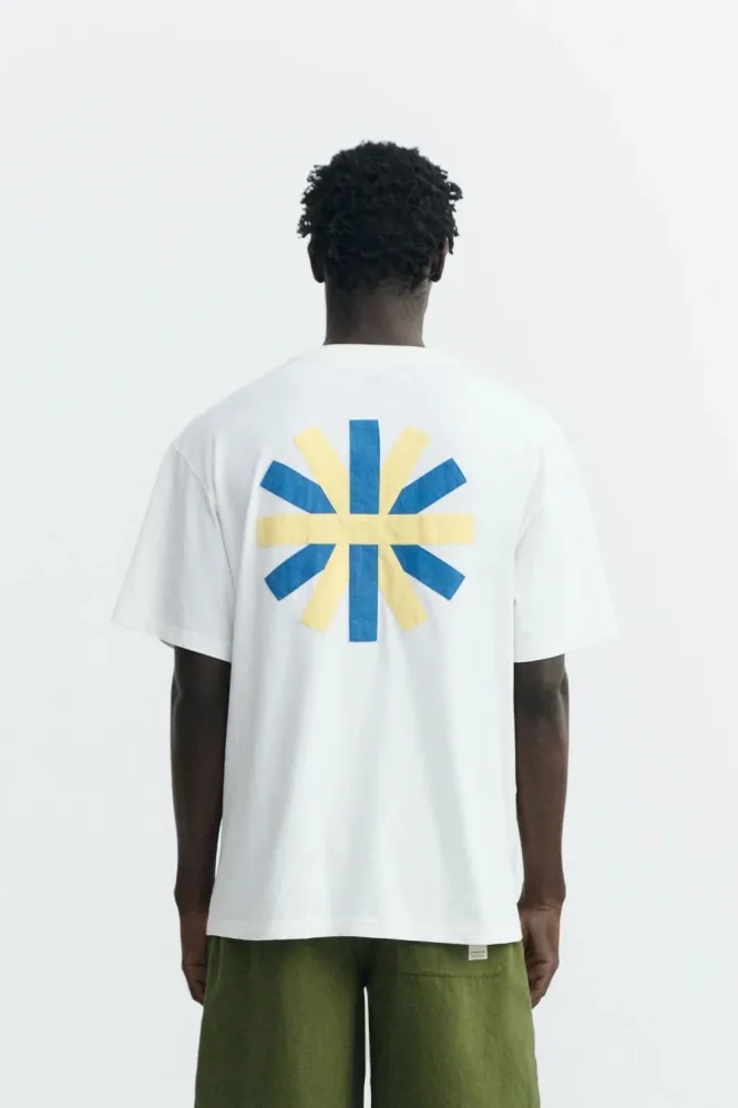 thinking mu Thinking MU Herren vegan T-Shirt Aaron Patched With Sun Back White, Weiß, – Produktbild 2 von 2