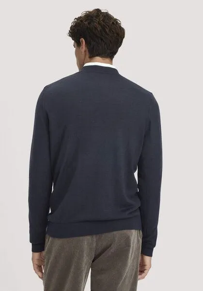hessnatur hessnatur Pullover Regular aus reiner Bio-Merinowolle, Marine, – Produktbild 2 von 4