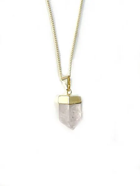 Crystal and Sage Crystal and Sage Rosenquarz Halskette, Gold, – Produktbild 2 von 3