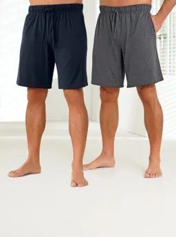 wäschepur men Hose kurz marine + anthrazit-meliert – Produktbild 1 von 1