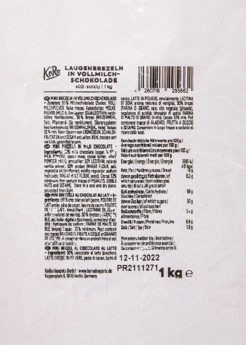 KoRo Schokobrezeln in Vollmilchschokolade | 1 kg – Produktbild 3 von 5