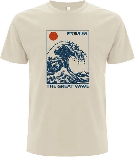 Spreecult Spreecult Die große Welle - Bio und Fair - Männer Unisex T-Shirt - The Great Wave, Natural weiß, – Produktbild 2 von 2