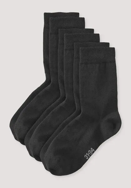 hessnatur hessnatur Socke im 3er- Pack aus Bio-Baumwolle, Schwarz, – Produktbild 1 von 3
