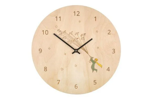 BeWooden BeWooden Holzuhr Little Prince Clock – handgefertigte Wand-uhr aus Birkenholz – Produktbild 2 von 3