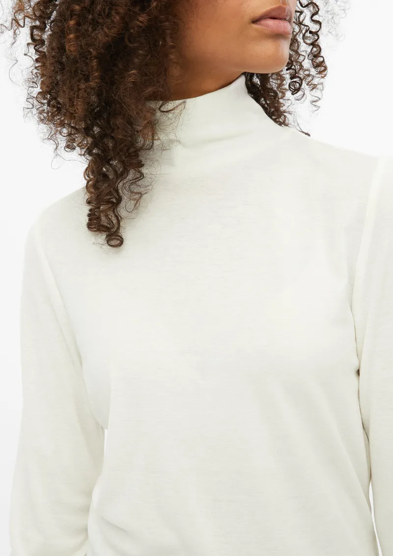 s.Oliver Dünnes Rollkragenshirt aus Lyocell-Woll-mix, Creme, – Produktbild 3 von 3
