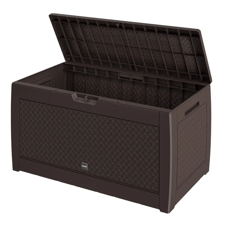 Casaria® Gartenbox Matuba 310L Braun Flechtoptik wasserdicht, Braun, – Produktbild 1 von 2