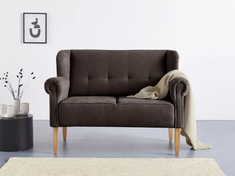 Home affaire Küchensofa Moro Couch mit Federkern, bequem, Breite 142cm, in verschiedenen Stoffen und Farben, Braun, – Produktbild 2 von 5