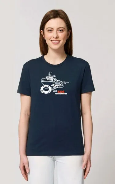 SOS MEDITERRANEE SOS MEDITERRANEE Unisex T-Shirt OCEAN VIKING dunkelblau – Produktbild 2 von 2