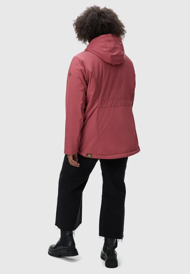 ragwear ragwear Regenjacke Marge warm gefütterter Damen Winter Regenmantel, Rosa, – Produktbild 3 von 5
