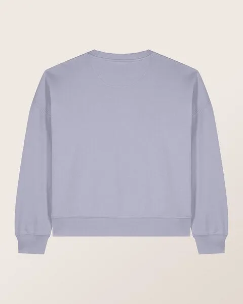THE FACE OF ELEMENTS The Face of Elements Essential - Relaxed Boxy Fit Sweatshirt aus 100% Bio-Baumwolle, Lavender (lila), – Produktbild 4 von 4