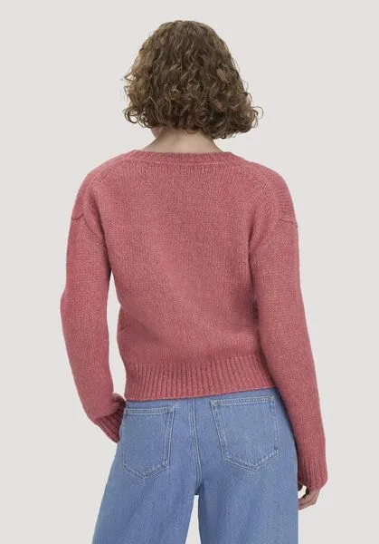 hessnatur hessnatur Strick Pullover Relaxed aus Alpaka mit Bio-Baumwolle, Himbeersorbet, – Produktbild 2 von 4