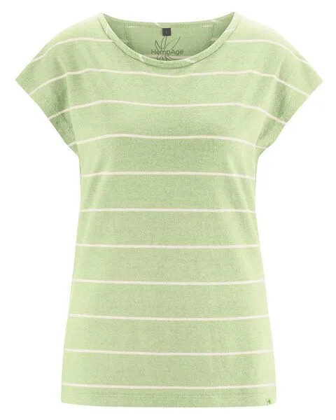 HempAge HempAge Damen Streifenshirt Hanf/Biobaumwolle, Matcha (grün), – Produktbild 2 von 4
