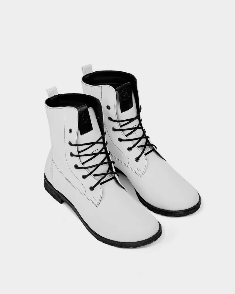 BOHEMA BOHEMA Damen vegan Stiefel Workers No. 2 Weiß, Weiß, – Produktbild 1 von 2