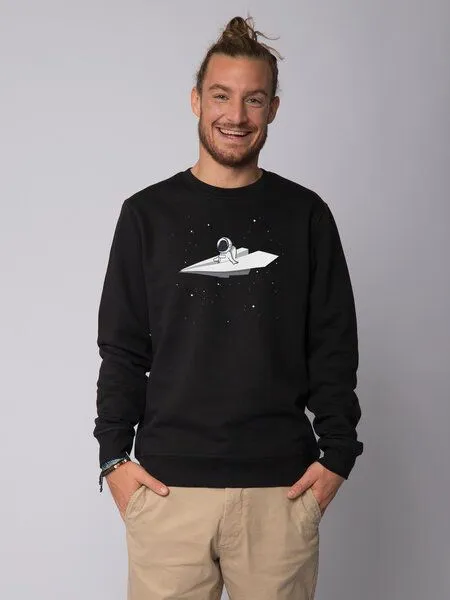 watapparel watapparel Sweatshirt Unisex Fly me to the moon, Black, – Produktbild 2 von 3