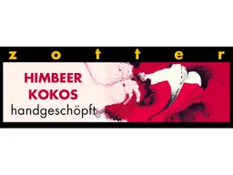 Zotter Zotter Bio-Schokolade Handgeschöpft mit individuell gest. Banderole, Himbeer-Kokos 20 g – Produktbild 1 von 1