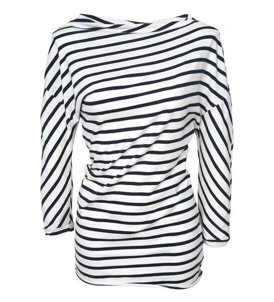 Lena Schokolade Lena Schokolade Kleid asymmetrisch, Creme/navyblau, – Produktbild 1 von 1