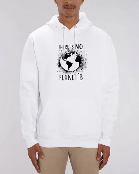 Human Family Human Family Bio Unisex Hoodie - "Charmer - NO Planet B" in verschiedenen Farben, Weiss, – Produktbild 3 von 4