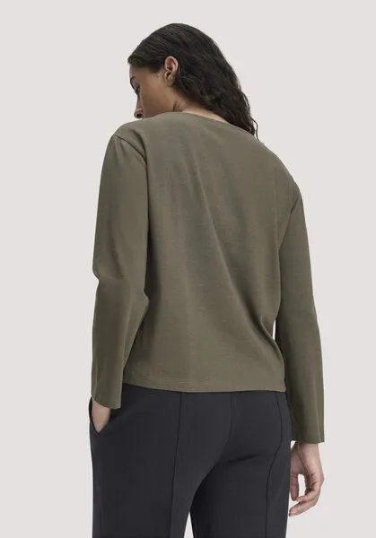 hessnatur hessnatur Heavy Jersey Longsleeve Relaxed aus reiner Bio-Baumwolle, Silbergrün, – Produktbild 2 von 4