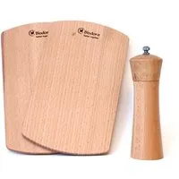 Biodora Biodora Genuss-Set – Hochwertige Gewürzmühle & 2er-Set Schneidebretter – Zertifizierte Buche – Unverleimt – Nachhaltig & Langlebig – Produktbild 1 von 1