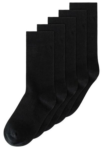 MELA MELA Basic Socken 5 Paare aus 100% Bio-Baumwolle, Schwarz, – Produktbild 1 von 1