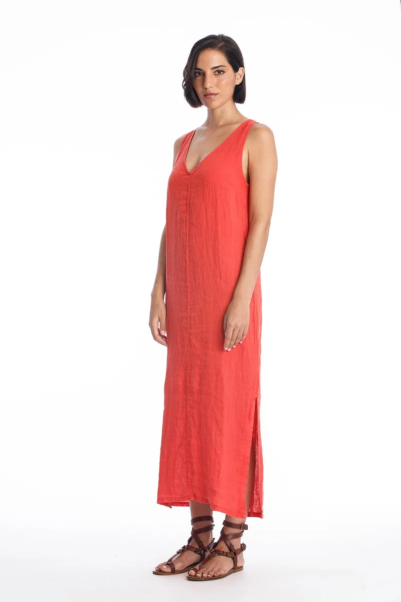 RAVENS VIEW IBIZA RAVENS VIEW IBIZA Damen vegan Leinenkleid Winona Radiant Red, Rot, – Produktbild 2 von 2