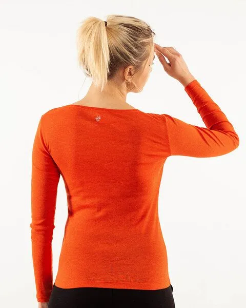 Alma & Lovis Alma & Lovis Ringel-Jerseyshirt aus Bio-Baumwolle | Melange Shirt, Orange, – Produktbild 2 von 4