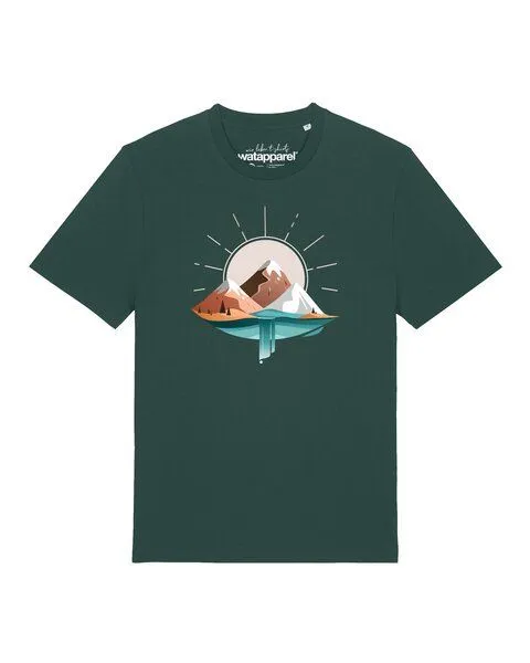 watapparel watapparel T-Shirt Unisex Sunrise & Lake, Glazed green, – Produktbild 1 von 2