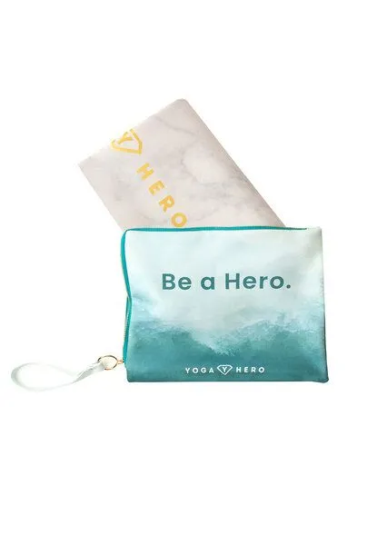 Yoga Hero Yoga Hero Reise Yogamatte 1mm, White marble gold (grau), – Produktbild 4 von 4