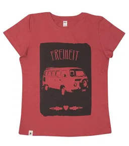 päfjes päfjes Bus Freiheit Vanlife - Fair gehandeltes Frauen T-Shirt - Slub – Produktbild 1 von 1