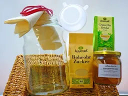 Wellness-Drinks Kombucha - Komplettpaket für 2,5 Liter: Bio Kombucha mit Zubehör – Produktbild 1 von 1