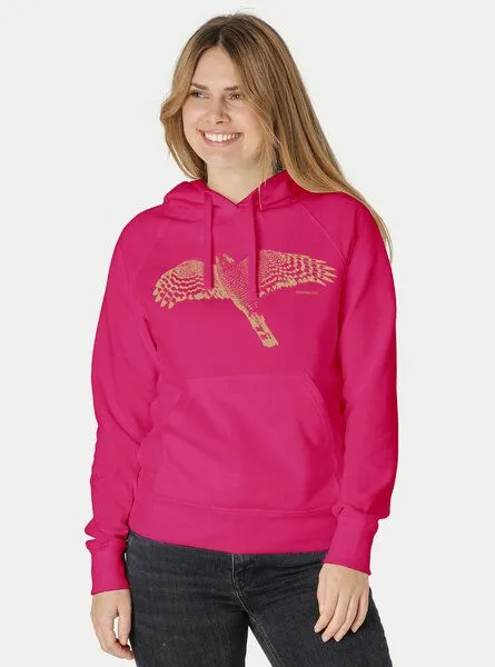 Peaces.bio - handbedruckte Biomode Peaces.bio - handbedruckte Biomode Bio-Hoodie Sperber Damen, Pink, – Produktbild 2 von 3