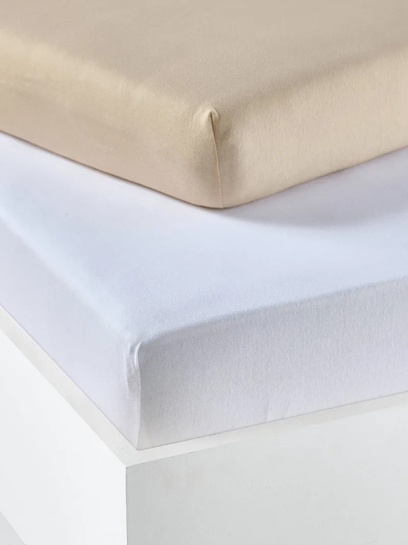 Vertbaudet 2er-Pack Baby Spannbettlaken, Beige, – Produktbild 1 von 2