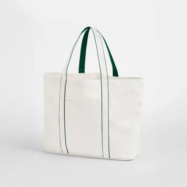Westford Mill Westford Mill Tragetasche 41 x 34 x 15 cm zweifarbig, Weiss (soft) / grün (bottle), – Produktbild 3 von 3
