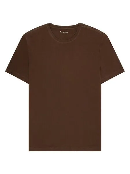 KnowledgeCotton Apparel KnowledgeCotton Apparel Herren Basic Tee "AGNAR" - GOTS/Vegan, Demitasse (dunkelbraun), – Produktbild 1 von 4