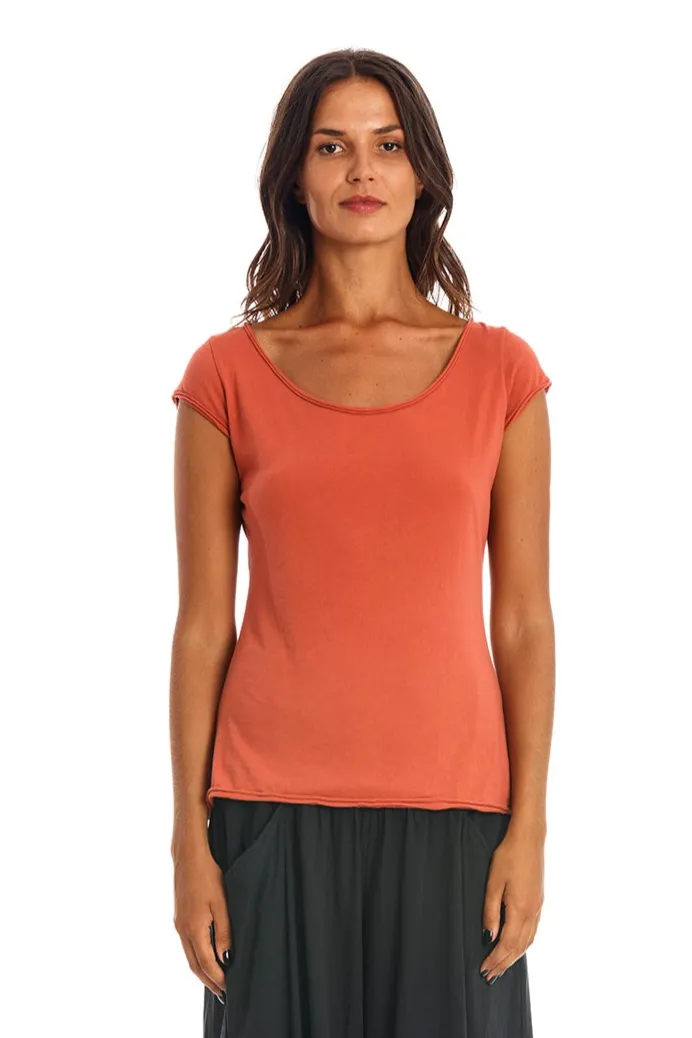 RAVENS VIEW IBIZA RAVENS VIEW IBIZA Damen vegan T-Shirt Boyfriend Erde Rot, Dunkelorange, – Produktbild 2 von 2