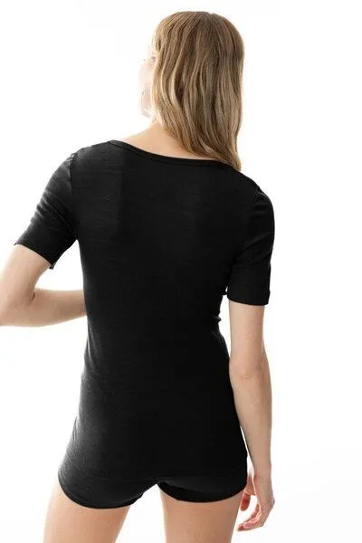 mey Mey Merinowolle T-Shirt "Wool Love", Schwarz, – Produktbild 2 von 3