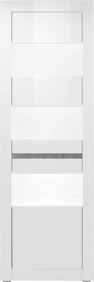 Home affaire Vitrine Carat Höhe 198 cm, zwei Leisten angeliefert, 1 x grau, 1 x weiss, Weiß, – Produktbild 3 von 8