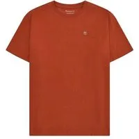 KnowledgeCotton Apparel KnowledgeCotton Apparel T-Shirt LOKE Badge aus Bio-Baumwolle - ROC/GOTS/Vegan, Rot (burnt brick), – Produktbild 1 von 1