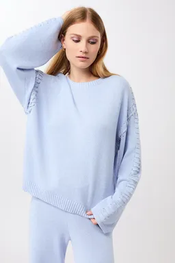 mandala MANDALA Damen vegan Lockerer Strickpullover In Halcyon Blau – Produktbild 1 von 1